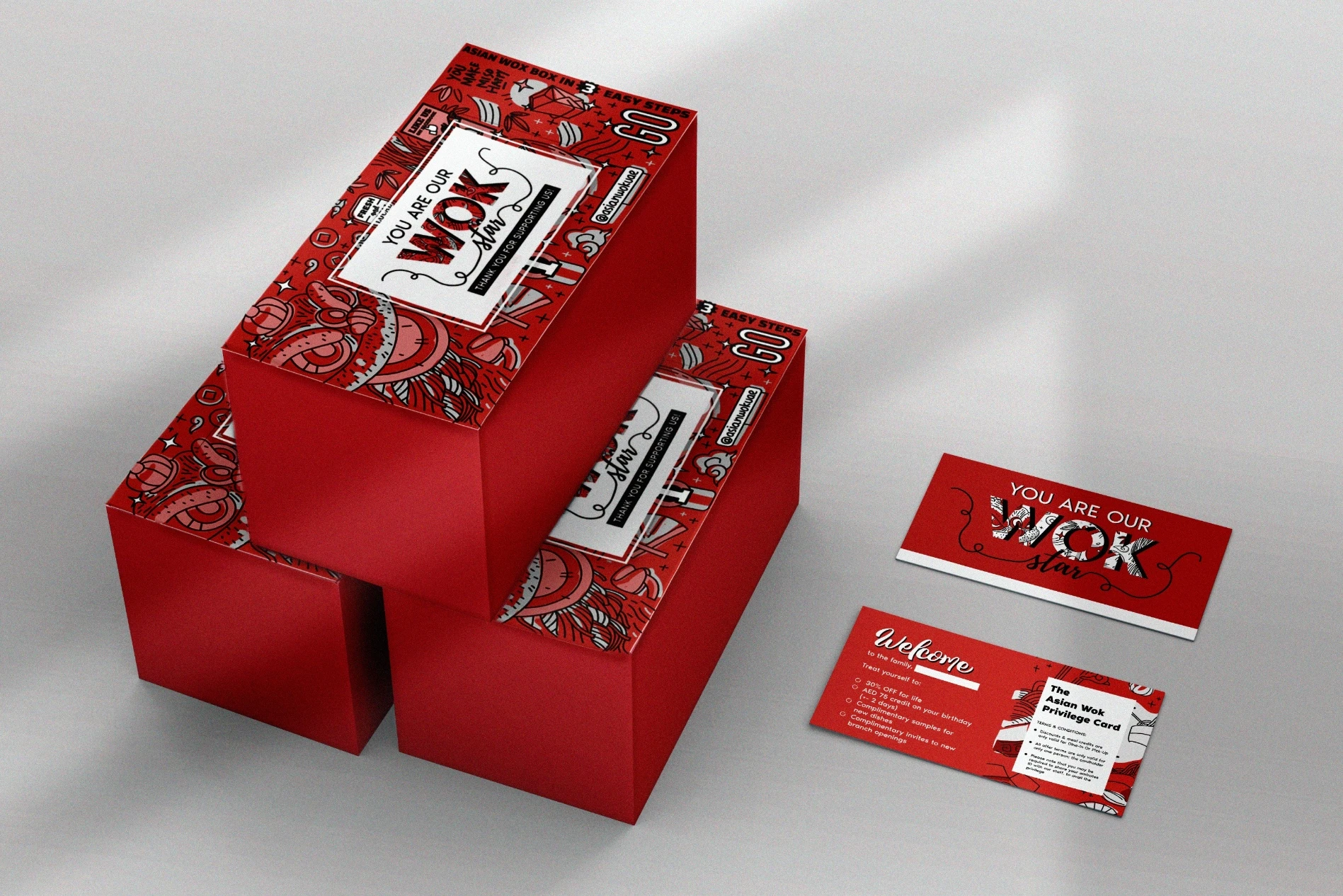 Asian Wok Wok-star gift box packaging designed by Donut Media