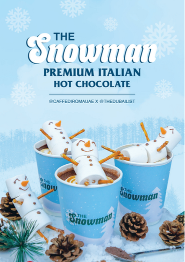 hero drink image design of the viral social media snowman hot chocolate drink