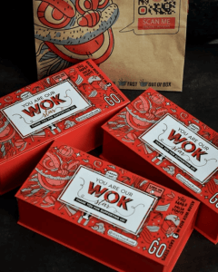 Asian Wok red takeaway boxes
