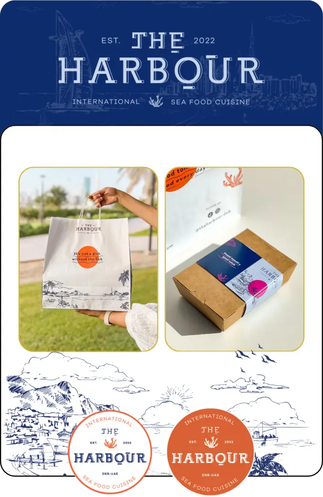 the harbour restaurant branding