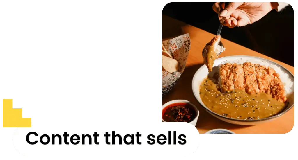 Plated dish for restaurant content marketing