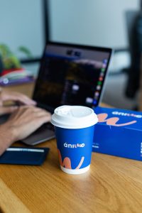 person working in dubai office in a social media marketing agency