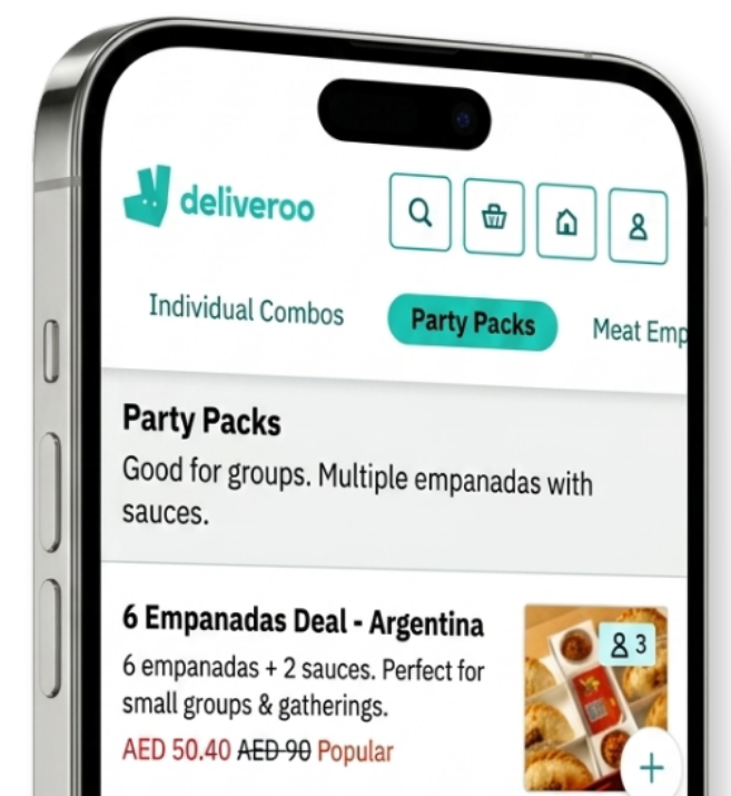 Deliveroo party packs and combos built to raise average order value