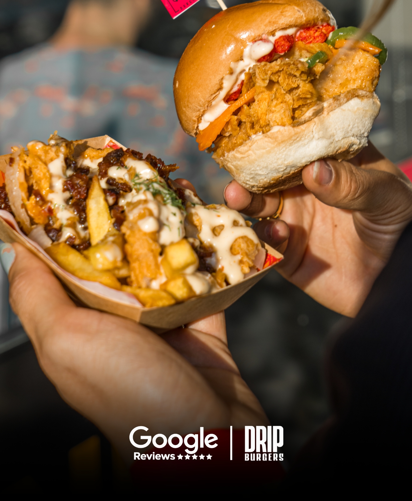 Drip Burgers Google review of Donut Media