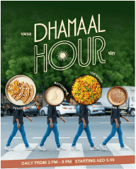 Desi Deli Dhamaal Hour campaign poster with four dishes
