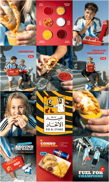 Instagram feed grid designed by Donut Media for Macanudas Empanadas at Mercato Mall
